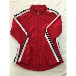 VTG 90s Christine Alexander Striped Spa Track Zip Jacket Swarovski Crystals M